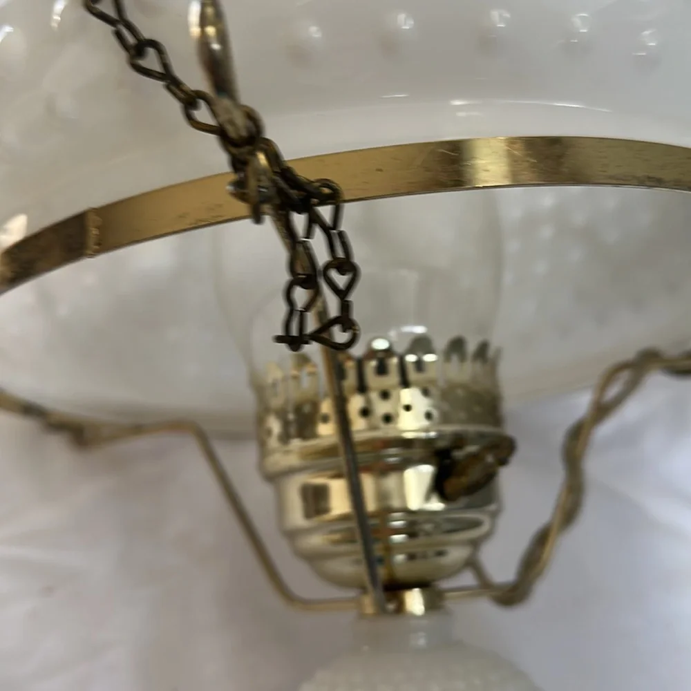 Vintage Elegant Milk Glass Hanging Lamp